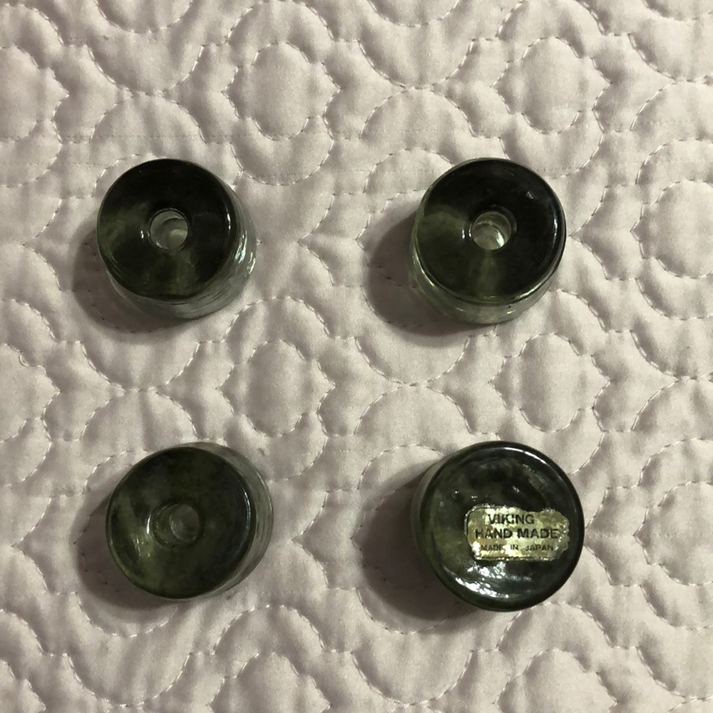 Vintage Viking glass candle holders - set of 4.